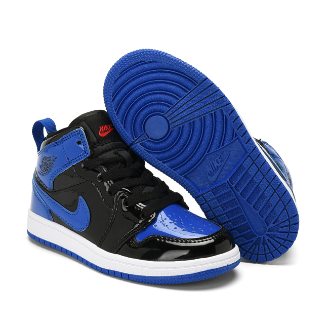 Youth Running Weapon Air Jordan 1 Black/Royal Shoes 0175